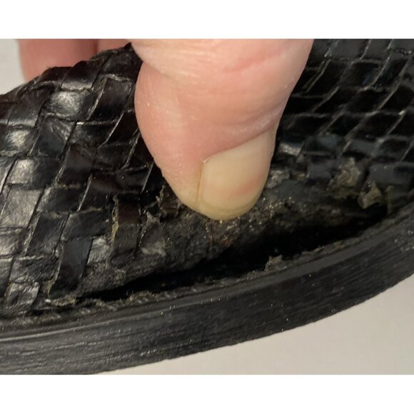 Tolo Men Dress/Casual Basketweave Leather Shoes Black 9.5M Italian To REPAIR - Picture 5 of 12